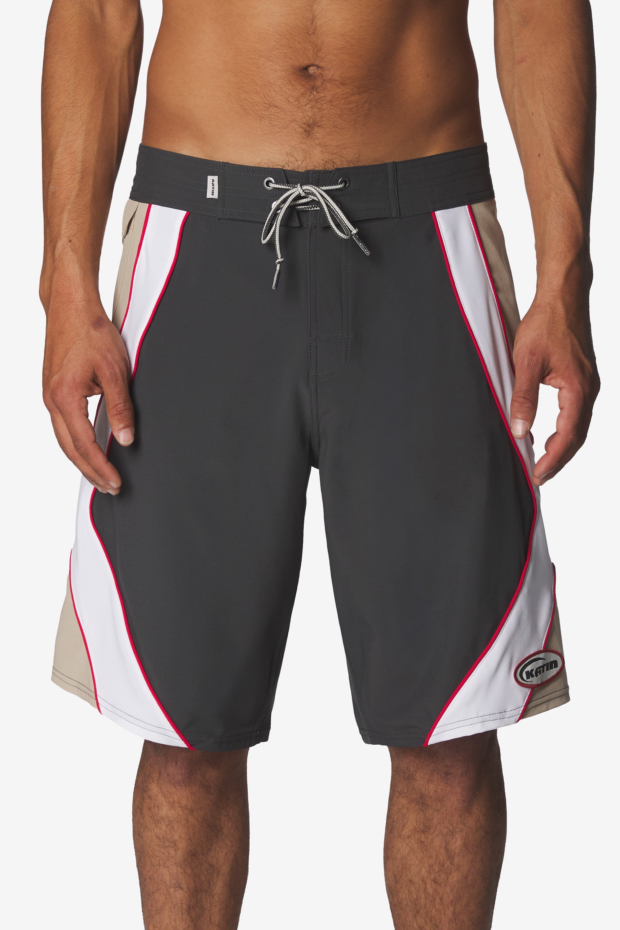 Banner Surf Trunk - Black - on model front