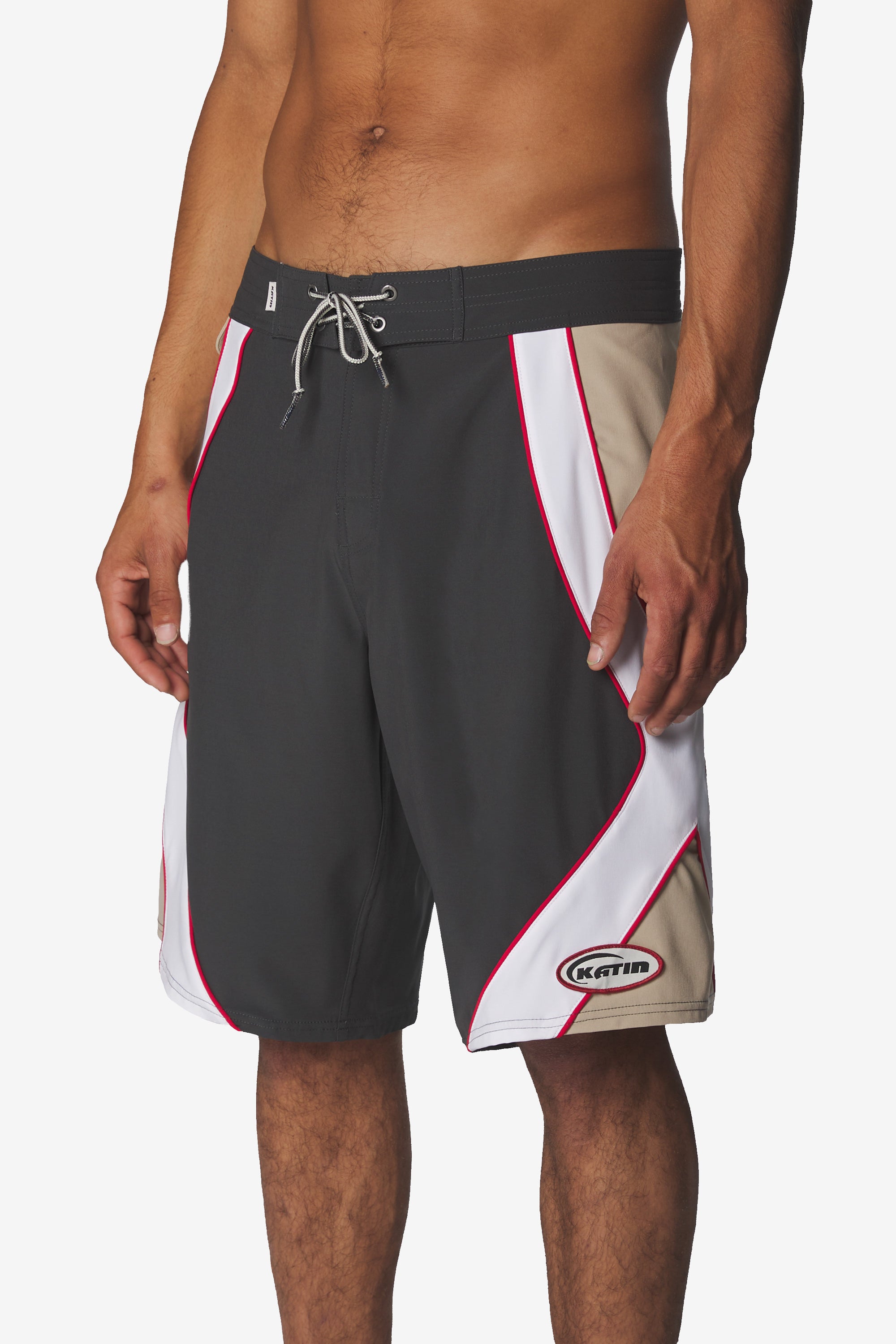 Banner Surf Trunk - Black - on model side