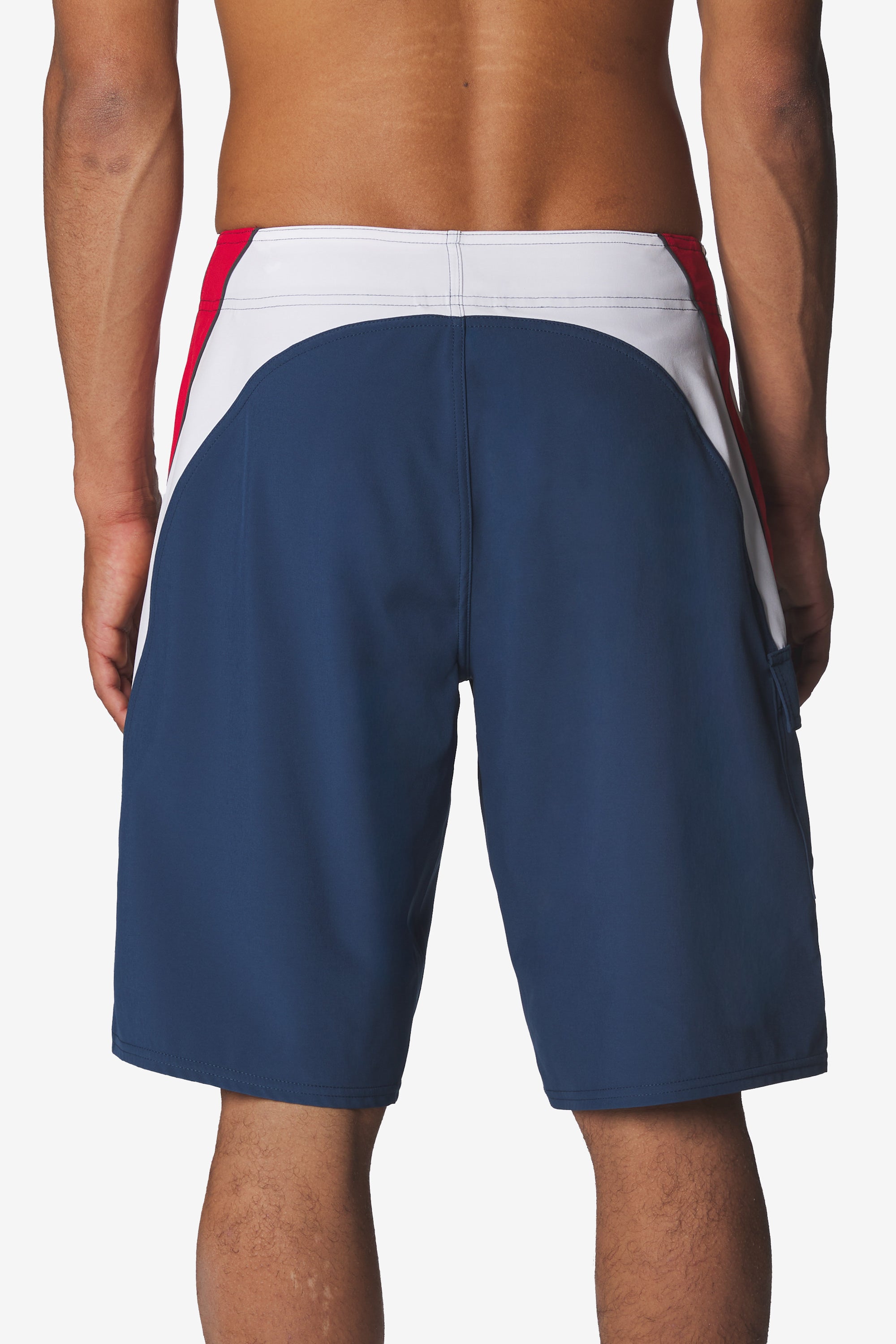 Track Surf Trunk - Navy - on model back