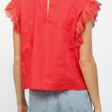 Kaya Embroidered Flutter Sleeve Top - MTT Collective