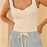 Kealey Heart Neck Sweater Tank - MTT Collective