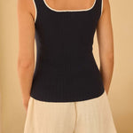 Kealey Heart Neck Sweater Tank - MTT Collective