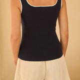 Kealey Heart Neck Sweater Tank - MTT Collective