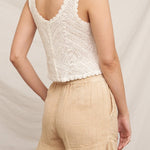 Kendra Sleeveless Button Up Crochet Top - MTT Collective