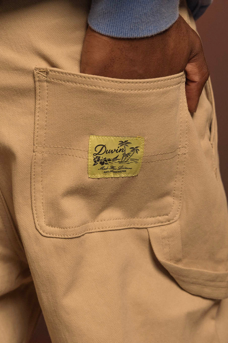 Khaki Anti-Workwear Pant worn, back pocket