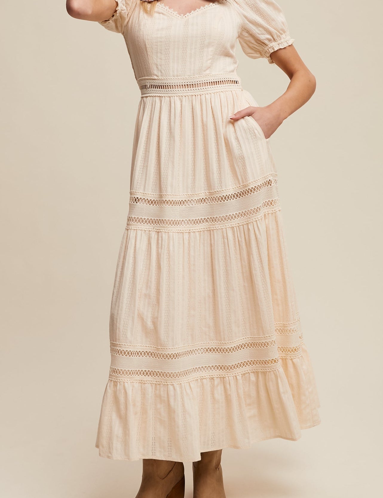 Khloe Romantic Crochet Lace Maxi Dress - MTT Collective