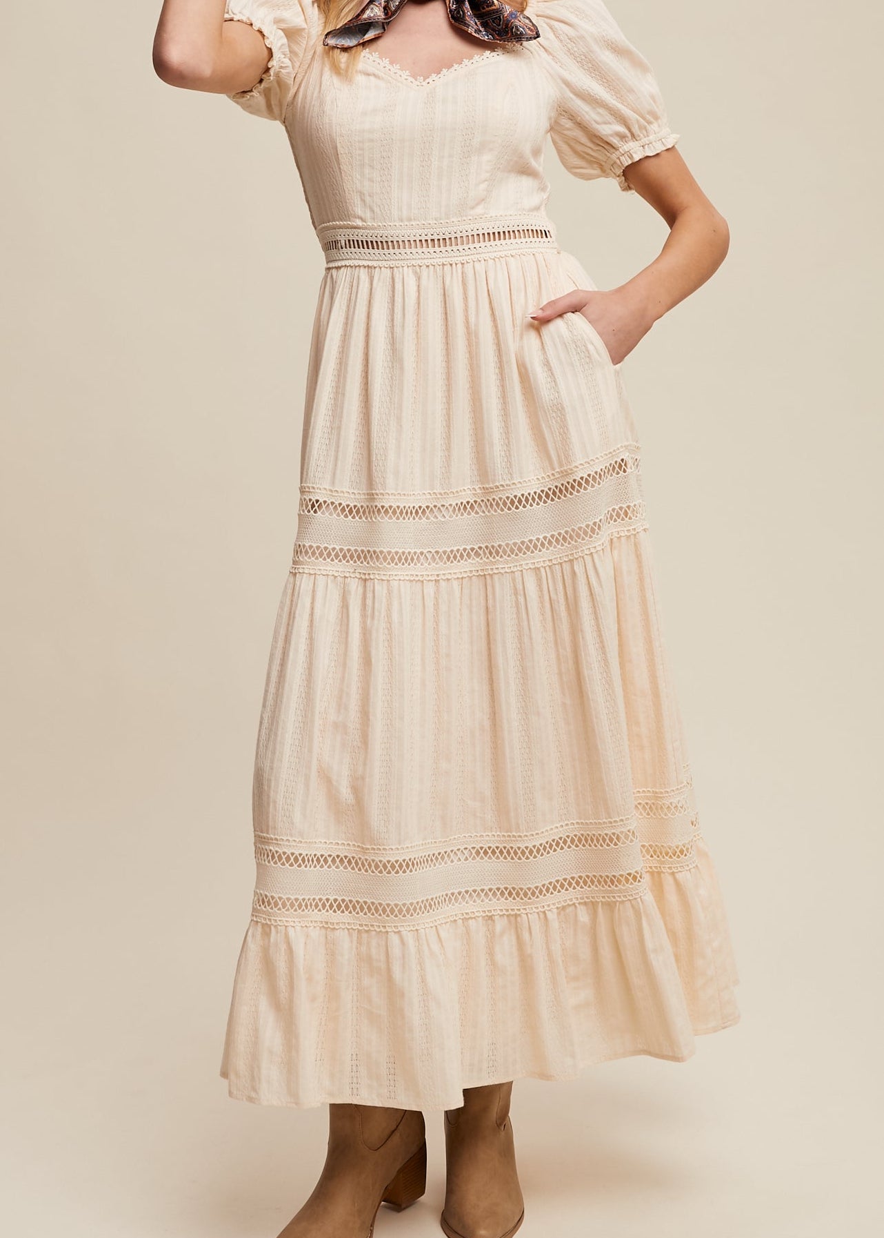 Khloe Romantic Crochet Lace Maxi Dress - MTT Collective