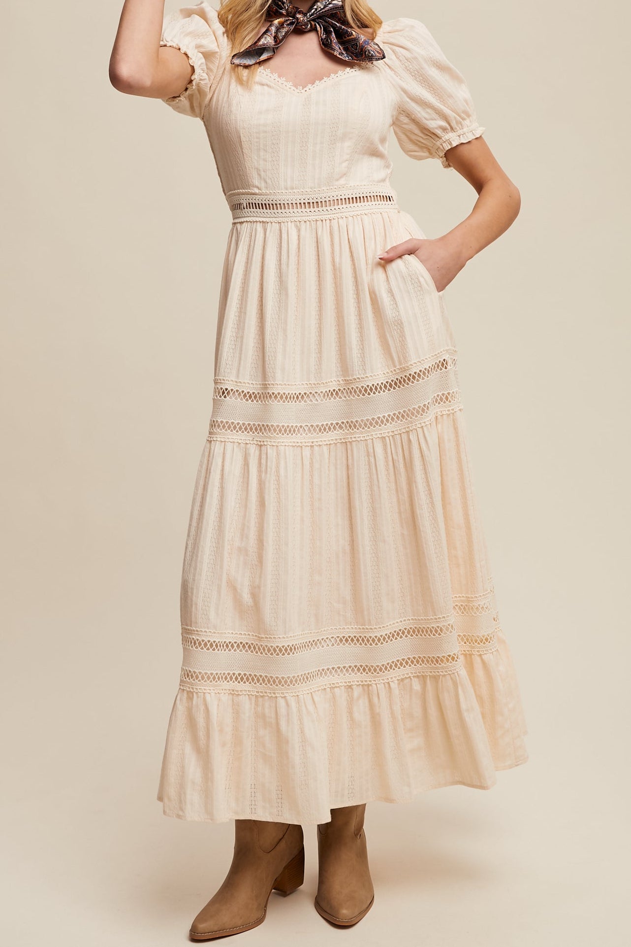 Khloe Romantic Crochet Lace Maxi Dress - MTT Collective