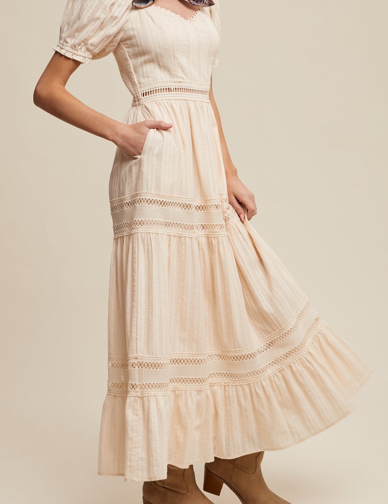 Khloe Romantic Crochet Lace Maxi Dress - MTT Collective