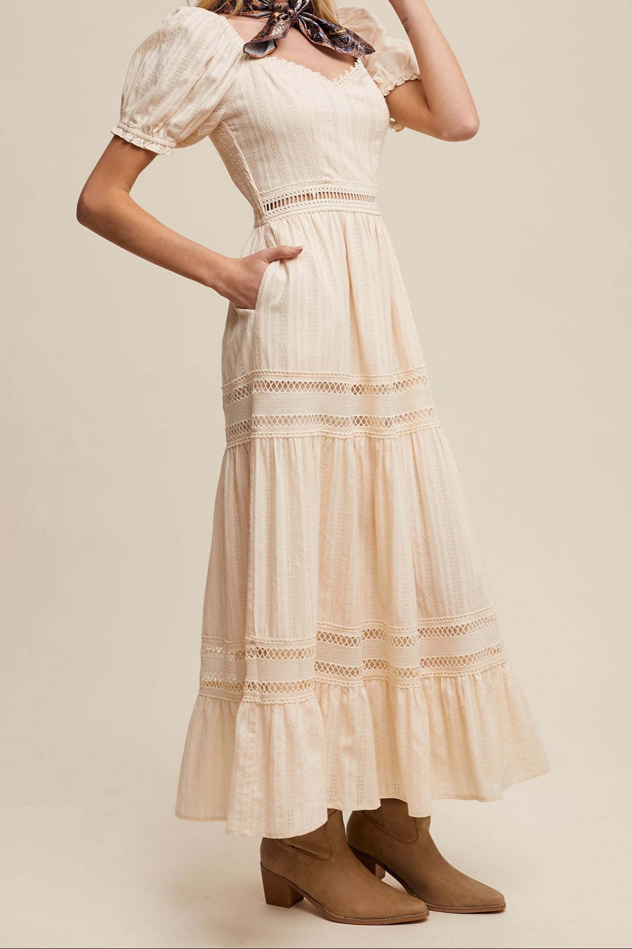 Khloe Romantic Crochet Lace Maxi Dress - MTT Collective