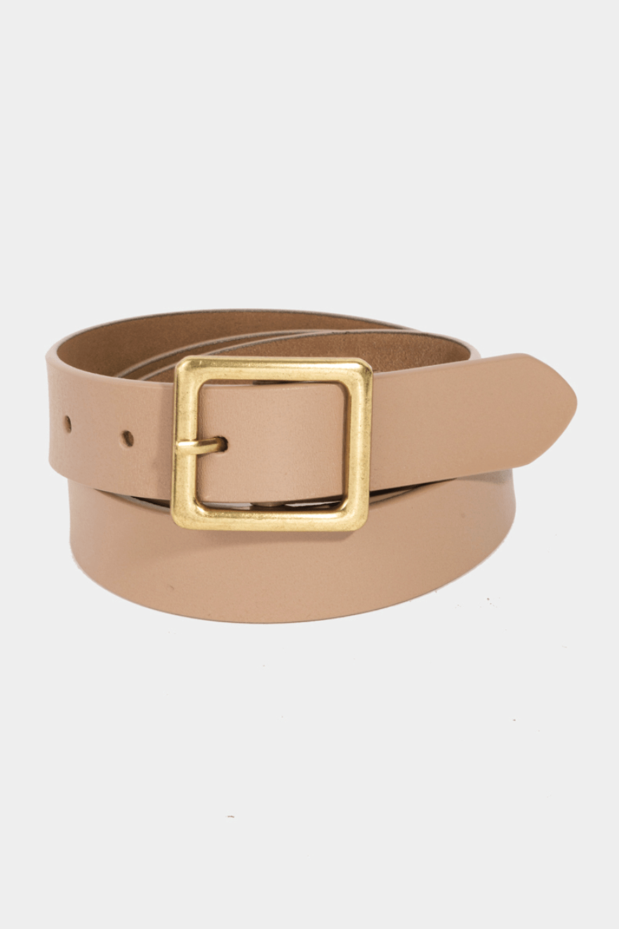 Kiara Leather Square Buckle Belt - MTT Collective