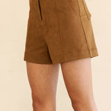 Kira Suede High Waisted Shorts - MTT Collective