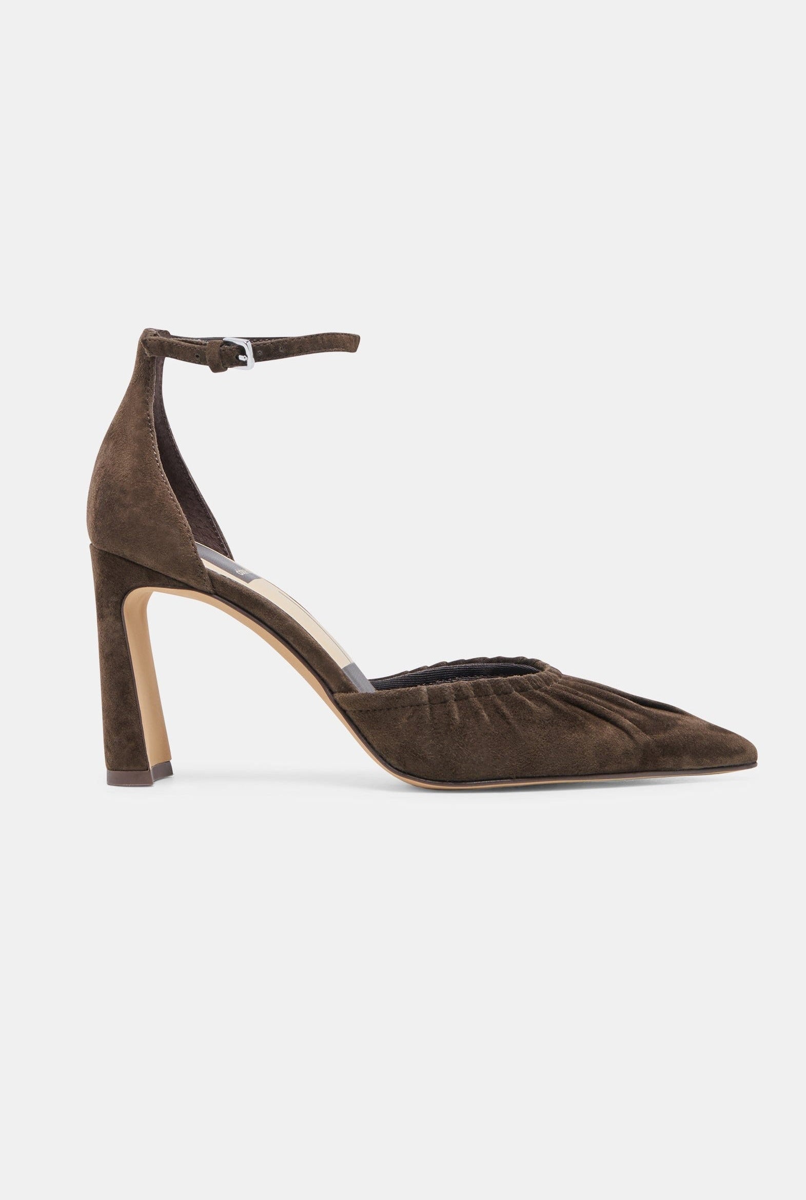 Dolce Vita Kylo heel side profile showing sculpted 3.3 inch heel