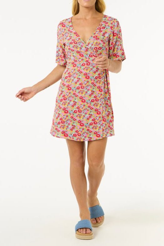 Las Dalias Ditsy Wrap Dress - MTT Collective