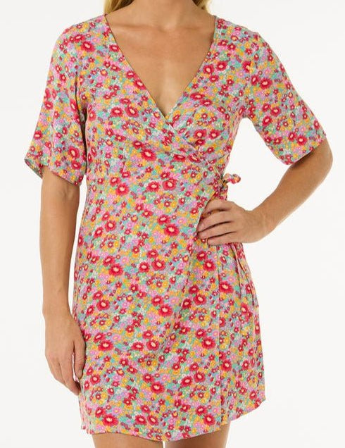 Las Dalias Ditsy Wrap Dress - MTT Collective