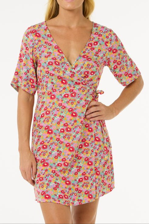 Las Dalias Ditsy Wrap Dress - MTT Collective