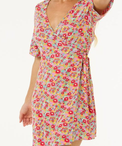 Las Dalias Ditsy Wrap Dress - MTT Collective