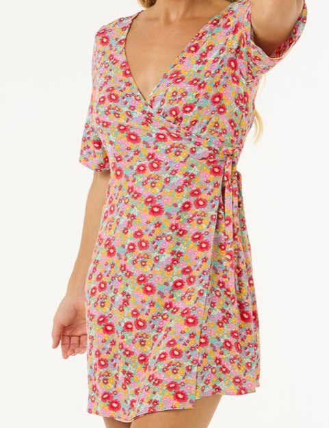 Las Dalias Ditsy Wrap Dress - MTT Collective