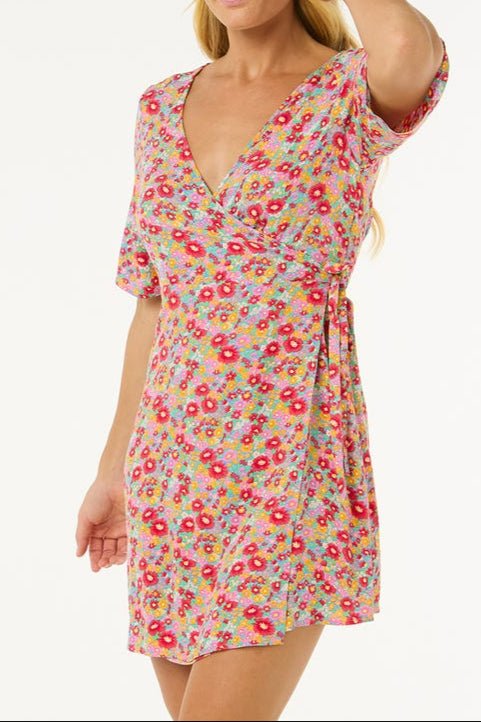 Las Dalias Ditsy Wrap Dress - MTT Collective