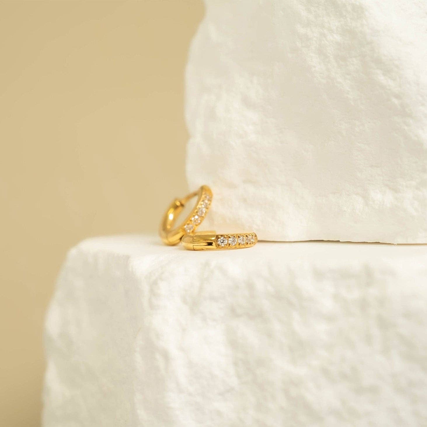 Laura Mini Cubic Zirconia Huggie Earrings - MTT Collective