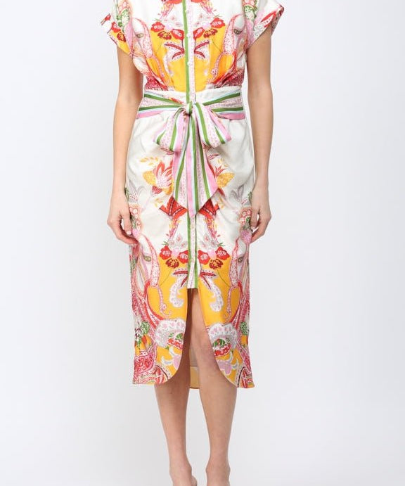 Laurel Botanic Tie Waist Dress - MTT Collective