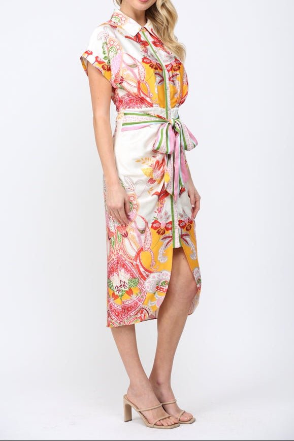 Laurel Botanic Tie Waist Dress - MTT Collective