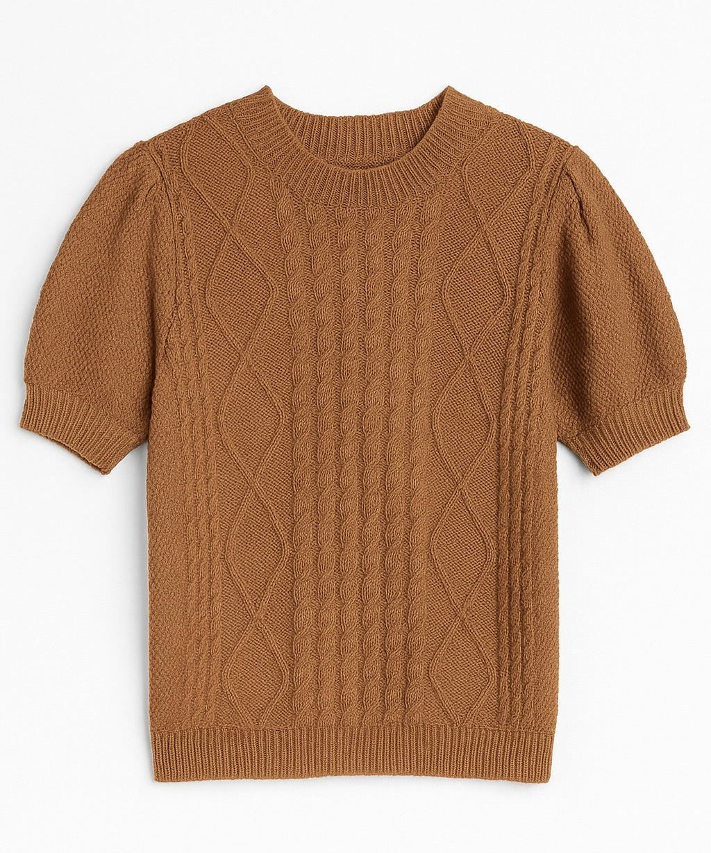 Layla Short Sleeve Cable Knit Sweater - MTT Collective