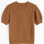 Layla Short Sleeve Cable Knit Sweater - MTT Collective