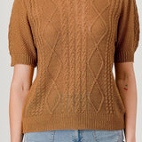 Layla Short Sleeve Cable Knit Sweater - MTT Collective