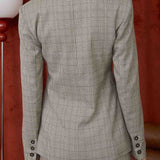 Layton Plaid Notch Collar Long Sleeve Blazer - MTT Collective