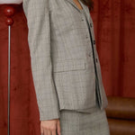 Layton Plaid Notch Collar Long Sleeve Blazer - MTT Collective