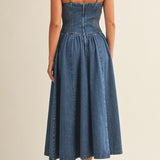 Leia Detachable Strap Denim Dress - MTT Collective