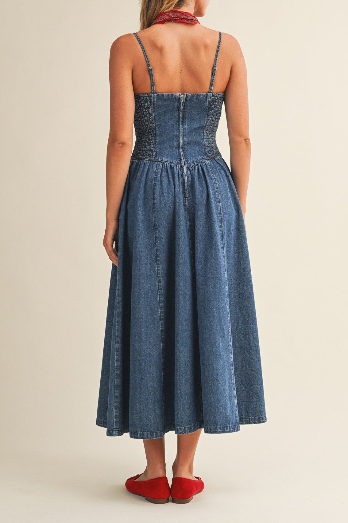 Leia Detachable Strap Denim Dress - MTT Collective