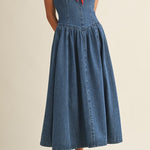 Leia Detachable Strap Denim Dress - MTT Collective