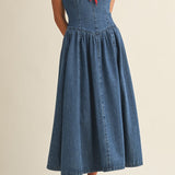Leia Detachable Strap Denim Dress - MTT Collective