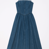 Leia Detachable Strap Denim Dress - MTT Collective