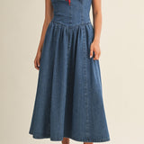 Leia Detachable Strap Denim Dress - MTT Collective