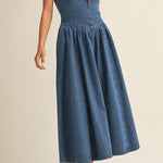 Leia Detachable Strap Denim Dress - MTT Collective