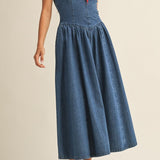 Leia Detachable Strap Denim Dress - MTT Collective
