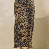 Leopard Satin Midi Skirt - MTT Collective