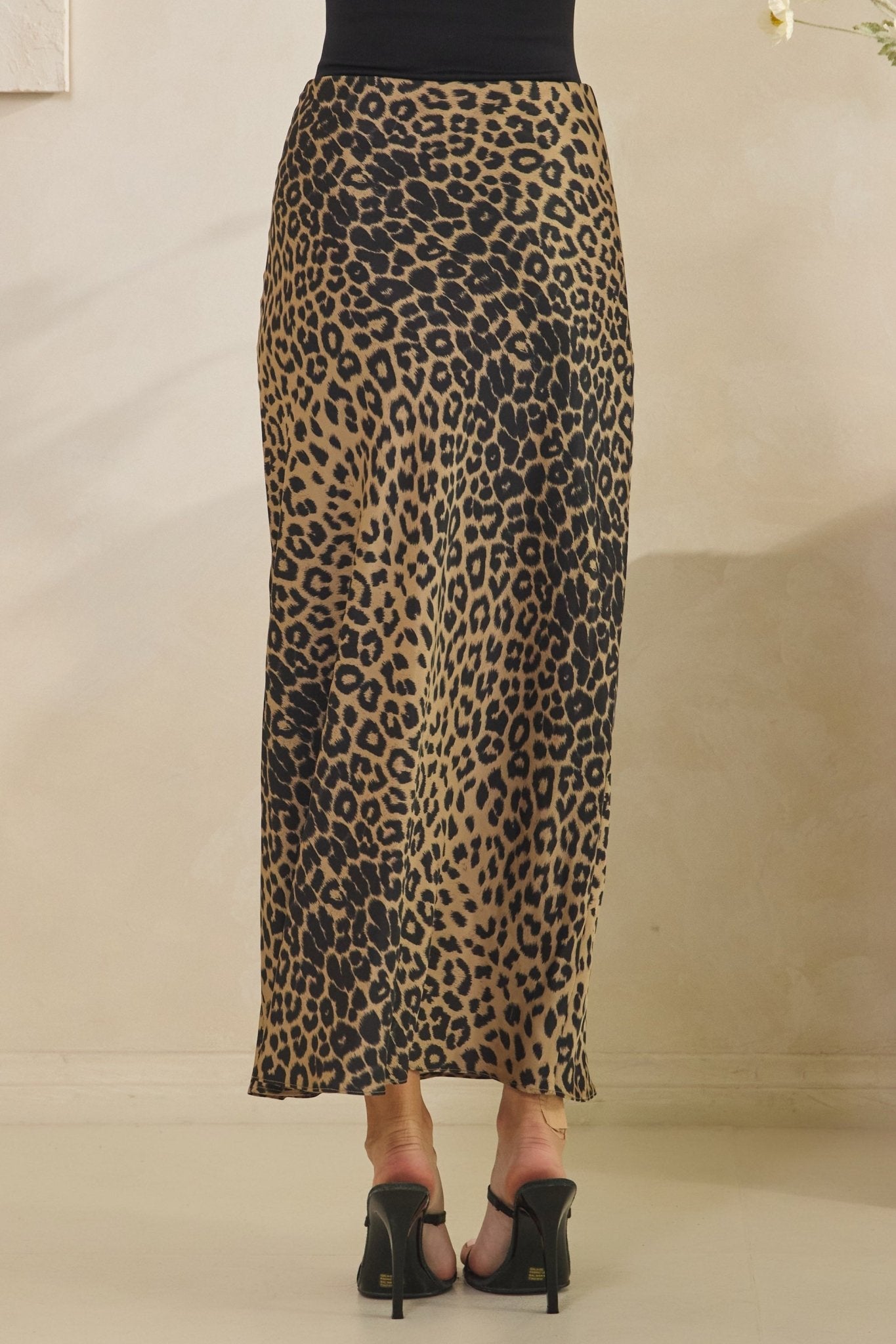 Leopard Satin Midi Skirt - MTT Collective