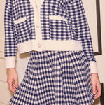 Lila Houndstooth Knit Mini Skirt - MTT Collective