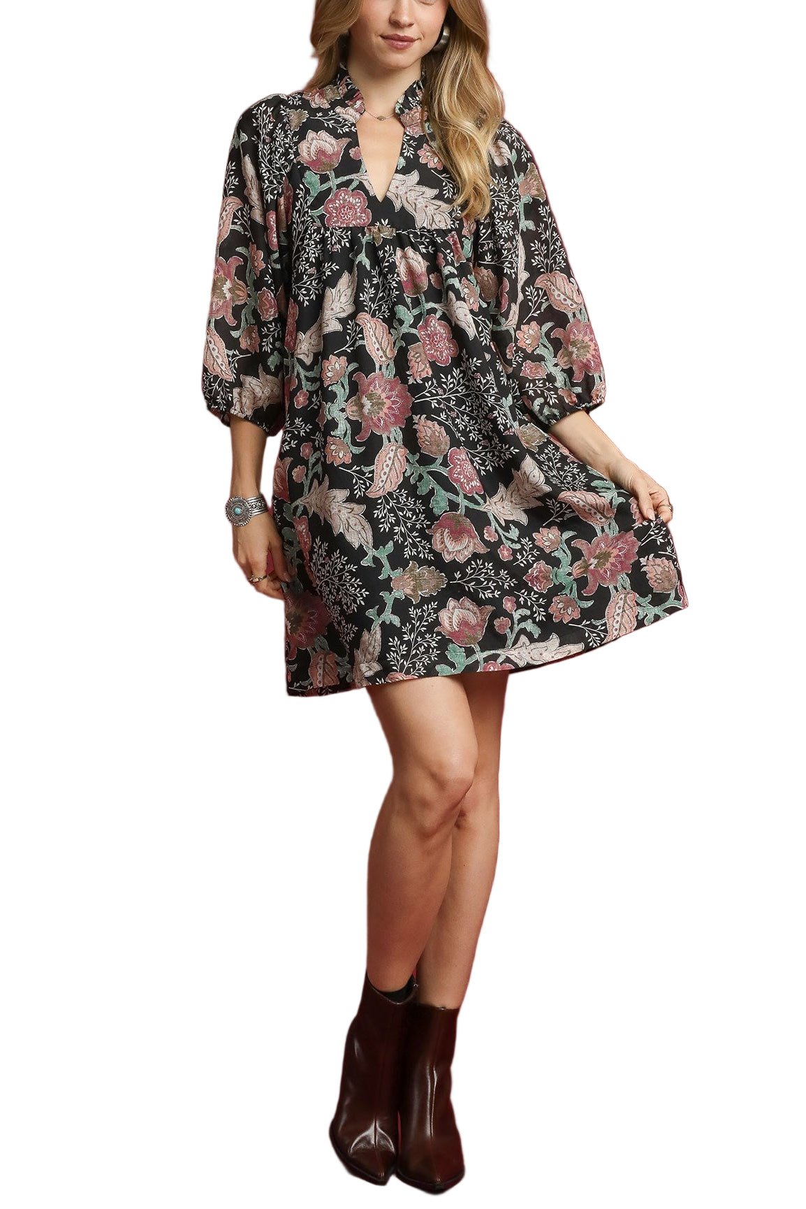 Lila Ruffle Neck Mini Dress - MTT Collective