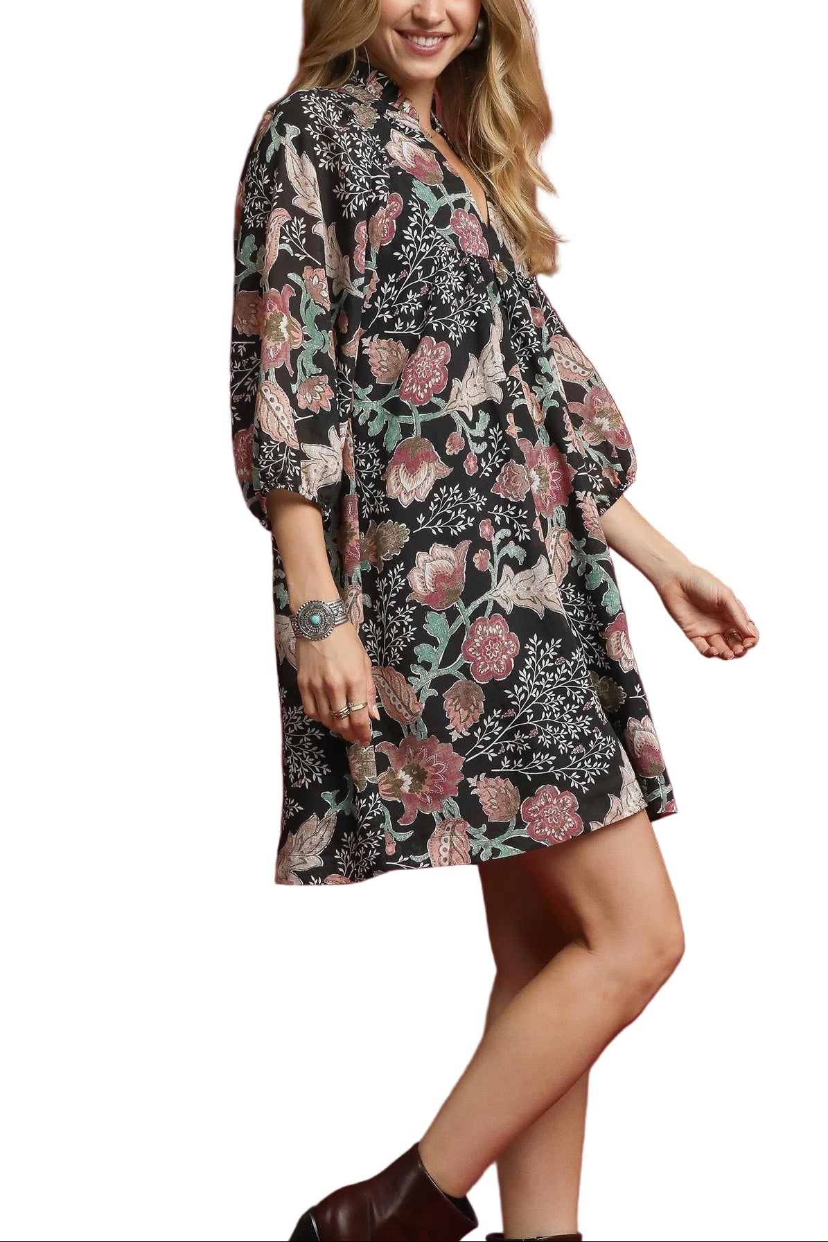 Lila Ruffle Neck Mini Dress - MTT Collective