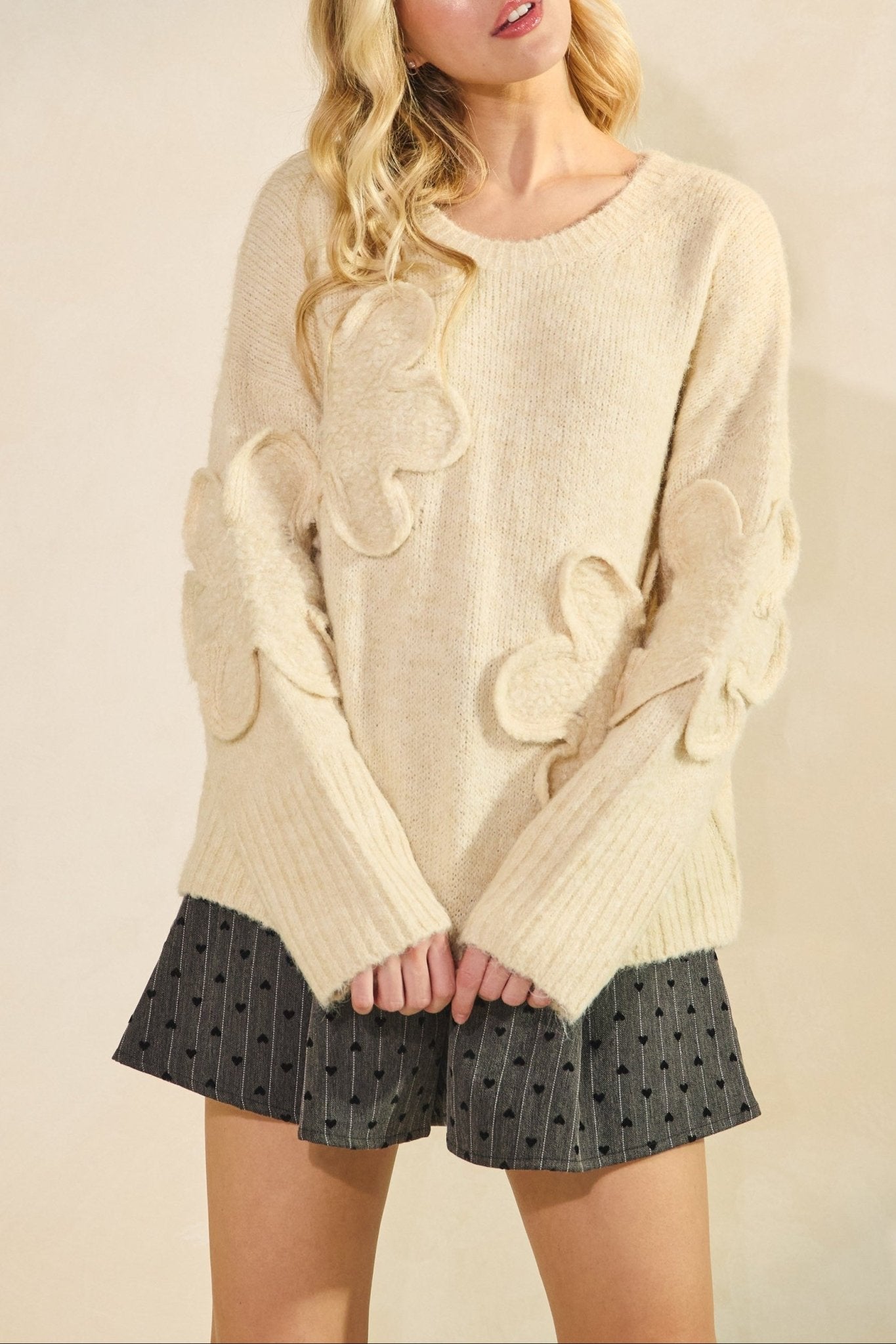 Lila Textured Floral Sweater - MTT Collective