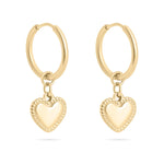 Lilliana Textured Heart Hoop Earrings - MTT Collective