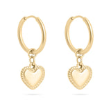 Lilliana Textured Heart Hoop Earrings - MTT Collective