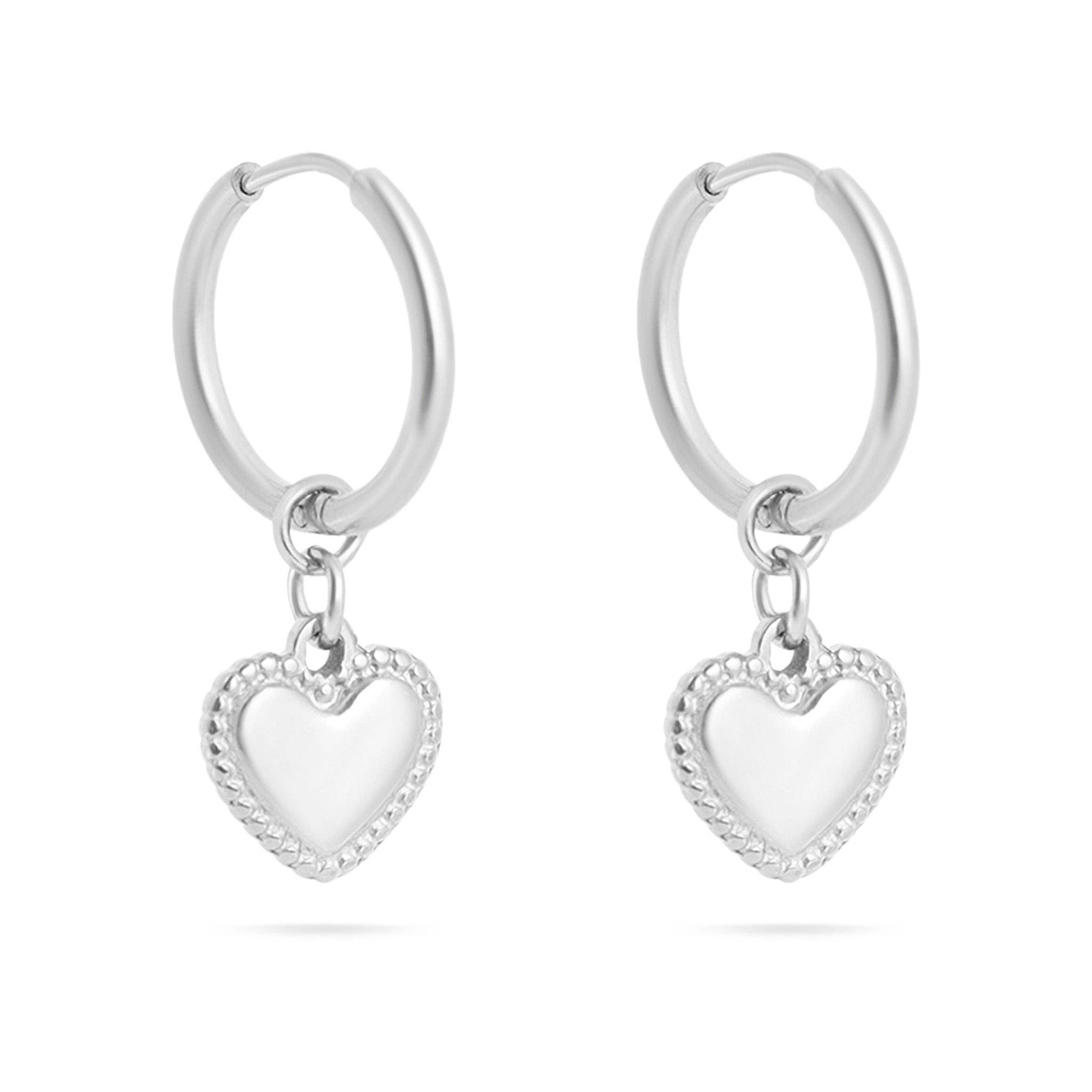 Lilliana Textured Heart Hoop Earrings - MTT Collective