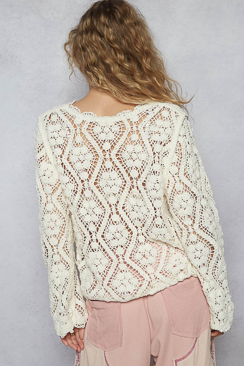 Lily Open Knitted Crochet Sweater - MTT Collective