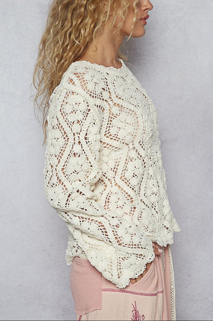 Lily Open Knitted Crochet Sweater - MTT Collective